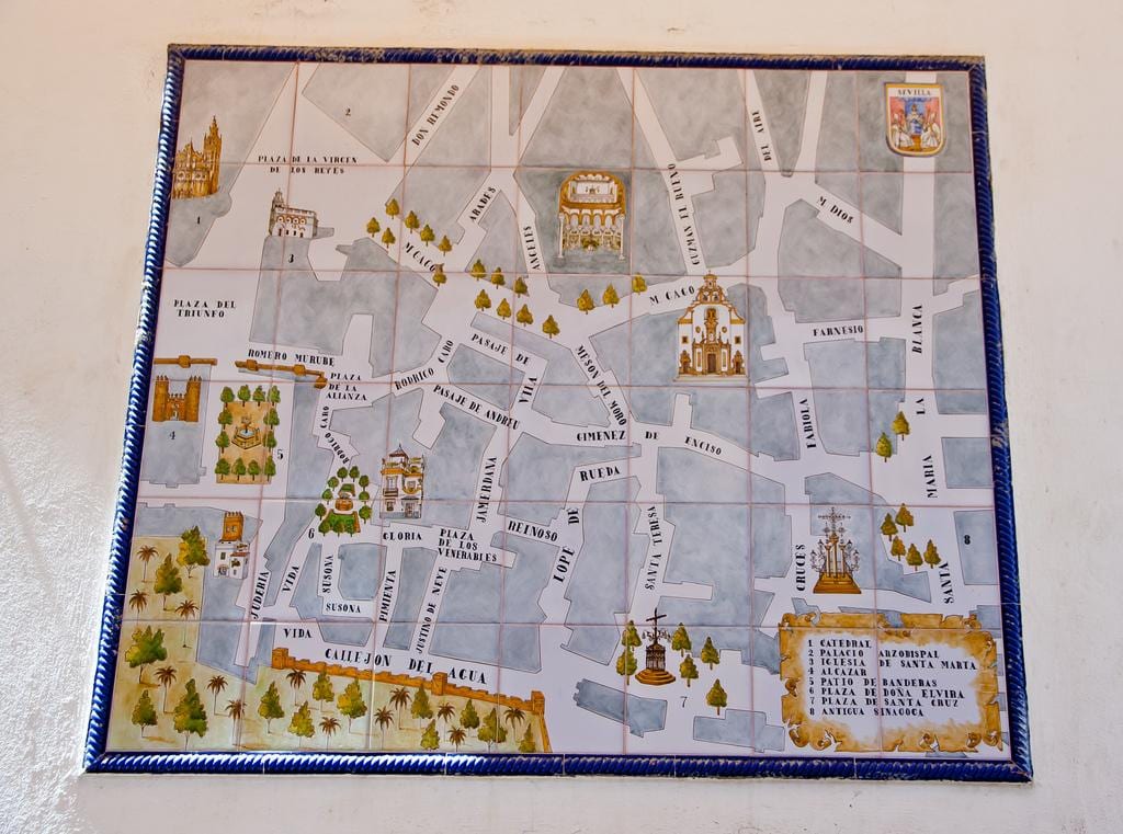 mapa židovského Seville