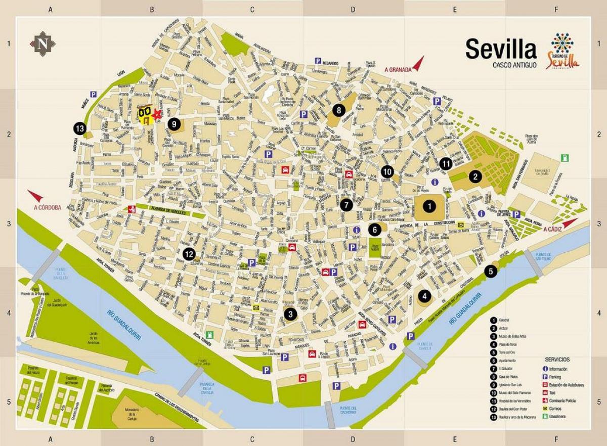 mapa plaza de armas Seville 