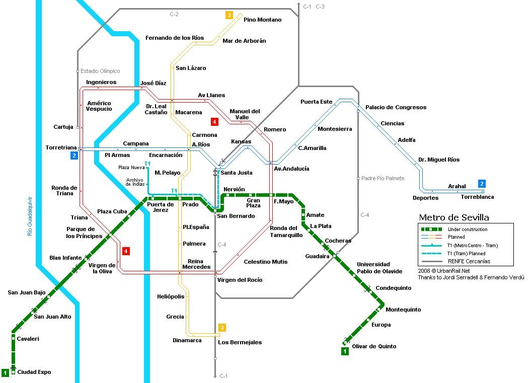 mapa Sevilla železničnej stanice