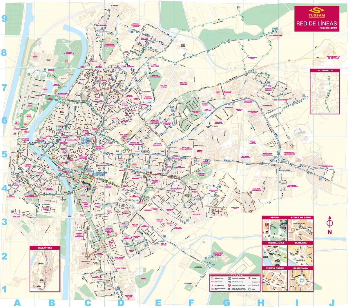 mapu Sevilly autobusovej stanice