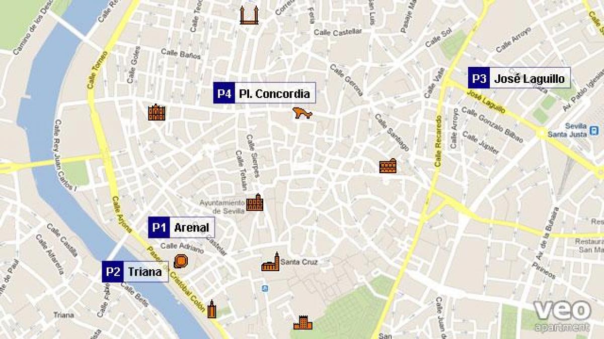 mapu Sevilly parkovanie