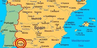 Sevilla espana mapu